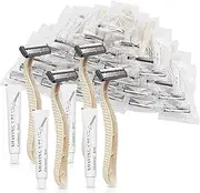 (200 Pack)Kheoxusa 3 Blade Disposable Razor,Three Blade Disposable Razor,Triple Blade Disposable Razor,Disposable Razors Individually Wrapped,Disposable Razors for Hotel, Airbnb,Homeless,Charity-Straw