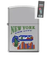 Zippo 5692 statue of liberty new york city chrome Lighter + FLINT PACK