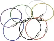 [COHEALI] 7Pcs Stainless Steel Wire Keychains Durable Key Rings Luggage Tag Holders Colors for Id Tags Mechanism for Everyday Use