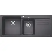 Blanco Double Bowl Sink with DrainerRock Grey NAYA8SGK5