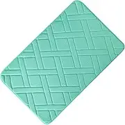 Non Slip Bath Mat Embossing Coral Velvet Bedroom Rug Solid Colors Floor Mats Sponge Non-Slip Bath mat Non Slip Mat (Color : X Aqua, Size : 400MMx600MM)