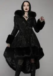 [Unholy] Haunted Hills Brocade High-Low Coat