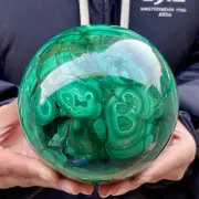 5.99LB Natural Malachite Quartz Sphere Crystal Ball Collect spiritual energy