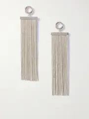 [Alaïa] Alaïa - Fringed Silver-tone Earrings - One size One size Silver