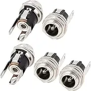 uxcell 5Pcs 5.5mmx2.1mm DC Power Jack Socket Female Panel Mounting Connector