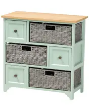 Baxton Studio Valtina 3-Drawer Storage Unit With Baskets