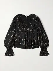 [Chloé] Chloé - Printed Silk-chiffon Blouse - Black - FR 42 FR 42 Black