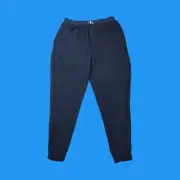 Calvin Klein Mens Size Medium Logo Lounge Tapered Cuffed Soft Blue Plush Pants