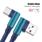 Type-C 90 Degree Right Angle USB-C Fast Charging Charger Cord Sync Data Cable
