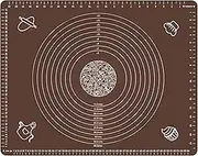 Silicone Baking Mat for Rolling Pastry Dough with Measurements, 25.6 x 17.7 BPA Free Non Stick and Non Slip Coffee Table Sheet Baking Supplies for Bake Pizza Cake