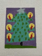 Birds of a Feather P601 Festive Candle Christmas Tree 13 Ct Mesh Ndlpt Canvas