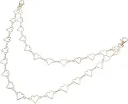 [ANDRESLAD] Jeans Chain Multilayer Hollow Body Chain Peach Heart Decor Comfortable for Daily Wear