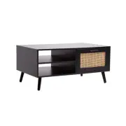 Casa Decor Tulum Rattan Coffee Table Storage Drawer Wooden Black