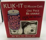 KLIK-IT 12 mason caps one piece reusable Vintage canning lids