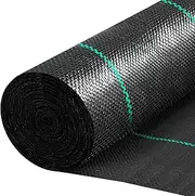 3.5oz Garden Weed Barrier Landscape Fabric 600lbs Woven PP Geotextile Grass Blocker Fabric Driveway Fabric Heavy Duty Underlayment French Drain Fabric Ground Cloth Cover for Construction (13 x 50 Ft)