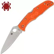 Spyderco Endura 4 Flat Ground VG10 Satin Plain Blade Orange FRN Handles C10FPOR