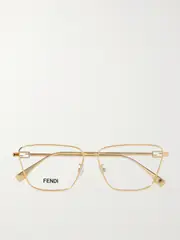 [Fendi Eyewear] Fendi Eyewear - Baguette Square-framed Gold-tone Optical Glasses - One size One size Gold