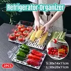 2X Fridge Organiser Storage Box Food Container Kitchen Crystal Drawer Ins Style