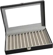 yuksok Pen Display Box Pen Collection Case Multifunctional Container Collector Display Case Jewelry Organizer for Birthday Shop Gift, 12 Grids