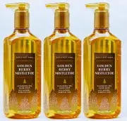 3 Bath & Body Works GOLDEN BERRY MISTLETOE Cleansing Gel Hand Soap 8.0 oz