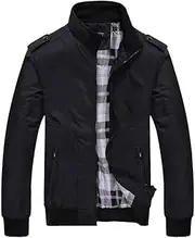 Pilot Jacket Plain Color Checkered Liner With Shoulder Badge Holder (AU, Alpha, X-Large, Regular, Regular, Black)