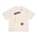 【NIKE 耐吉】短袖 NBA LOS ANGELES LAKERS 男款 象牙白 極寬鬆 洛杉磯湖人 短T(FV9274-901)