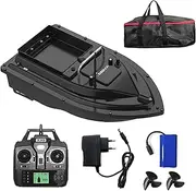 Fishing Bait Boat with Large Bait Container Automatic Bait Boat with 400-500M Remote Black with 1 Rechargeable Battery