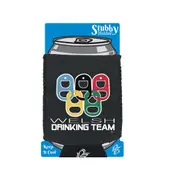 Alcohol Welsh Drinking Team Rings - Funny Novelty Stubby Holder With Base