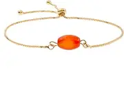 [CJIAYUJEW] Natural Carnelian Crystal Bracelet, Adjustable Gold Silver Carnelian Bracelet, Carnelian Gemstone Bracelet for Women Orange Carnelian Bracelet Jewelry