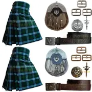 Handmade Clan Jones Walsh Tartan Kilt Outfit For Men CustomSize Traditional Kilt