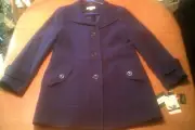Women's PRESTON & YORK Wool Blend Violet Purple Peacoat Sz 16 NEW