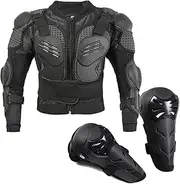 Kids Motorcycle Armor Jacket Knee Elbow Arm Shoulder Pad