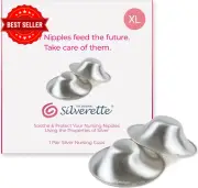 Silverette Original Silver Nursing Cups XL Pure 925 Silver Nipple Shields