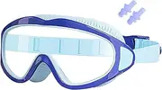 Kids Swimming Goggles | Diving Glasses with Ear Plugs - Leakproof Wide View Eyewear, Anti-Fog Glasses for Snorkeling Diving Water Sports Underwater