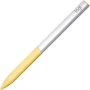 [Logitech] Pen Rechargeable USI Stylus Designed for Learning, Works with Chromebook Certified, No Pairing, Soft Non-Slip Grip - Silver/Yellow