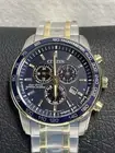 Citizen Men's Eco-Drive Sport Luxury Two Tone SS Chronograph Bracelet Watch