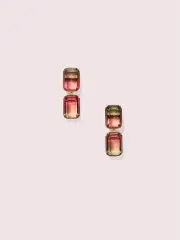 geo gems double drop earrings