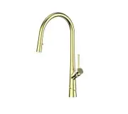 Greens Lustro Pull-Down Sink Mixer-Brushed Brass-195025461