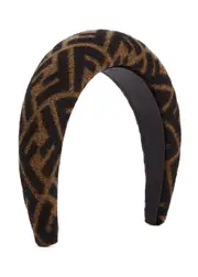 Fendi FF-jacquard Wool-blend Headband - Brown ONE SIZE