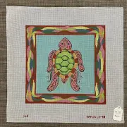 Handpainted Needlepoint | Danji Pink Turtle | **Must Read Description**