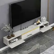 Floating TV Stand Cabinet Wall Mounted TV Unit Floating TV Stand Media Console Entertainment Center TV Shelf WiFi Router DVD Storage Shelf Cable Box Holder/120cm/Black
