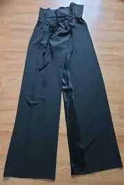gucci silk wide leg high waist envelope wrap tuxedo pants Sz 12
