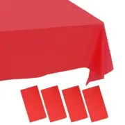 4 Pack Red Tablecloth Decorations 54 x 108 Inch Tablecloth for Birthday Party...