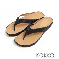 在飛比找蝦皮商城優惠-KOKKO渡假感輕奢水鑽夾腳楔型涼拖鞋黑色