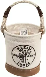 Klein Tools 5104MINI Mini Tool Bucket, Leather-Bottom Natural