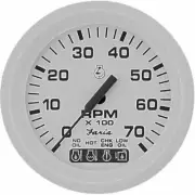 Faria 33150 Dress Tachometer Gauge with System Check Indicator-White, 4"