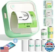 Label Maker Machine, HD Mini Sticker Printer with 7 Rolls Paper, Portable The