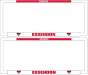 AFL Car Number Plate Frame Set Of Two - Essendon Bombers - Front/Back