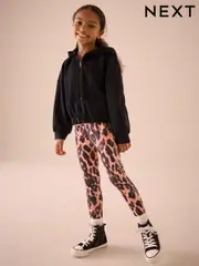 Black Half Zip Hoodie And Animal Sports Leggings Set (3-16yrs) (E61615) | $55 - $68