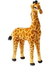 Jiggle & Giggle Large Standing Giraffe Kids/Children Soft Plush Play Toy 3y+ in Mustard/Orange